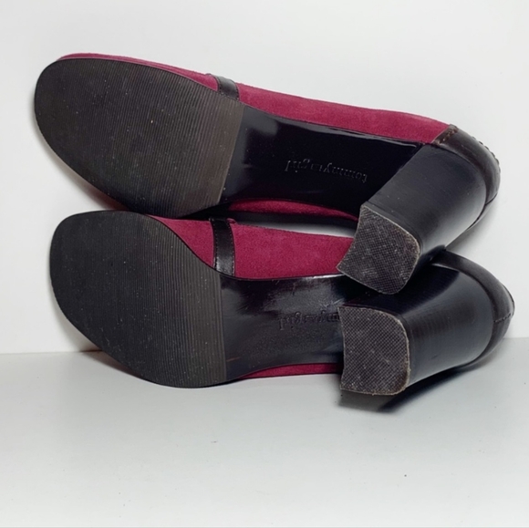 HILFIGER GIRL Burgundy Suede Beaded Loafer Heels 9.5 - Picture 5 of 8